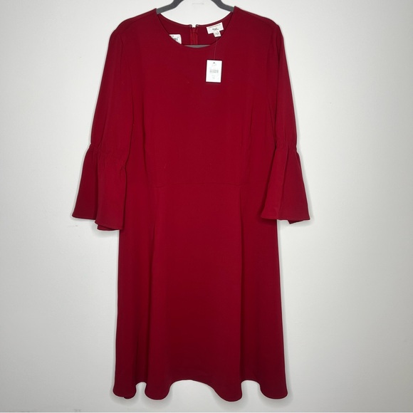 Christian Siriano for J. Jill Red Midi Dress, NWT - Picture 2 of 8